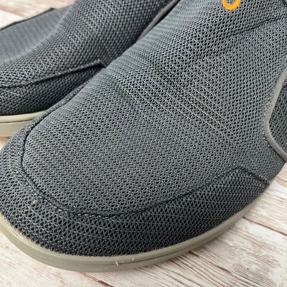 OluKai Nohea 10.5 Mens Mesh Slip On Gray Orange Loafers Sneakers - Picture 2 of 11